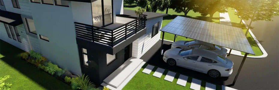 Carport photovoltaïque, protection de votre voiture et production d"énergie solaire